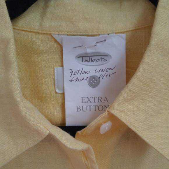 Talbots Yellow Irish Linen Blouse - Picture 5 of 8